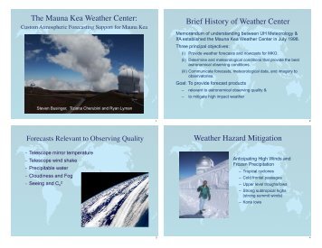 The Mauna Kea Weather Center: Brief History of Weather Center ...