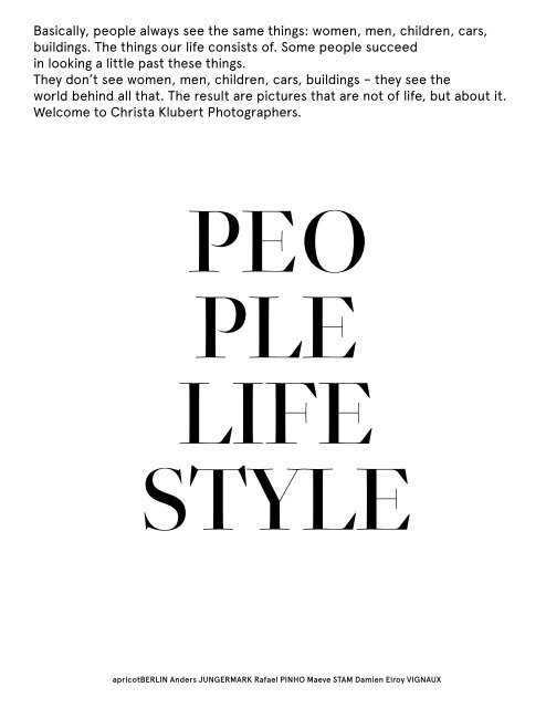 Agency Book - People Lifestyle 1 - Edition 1