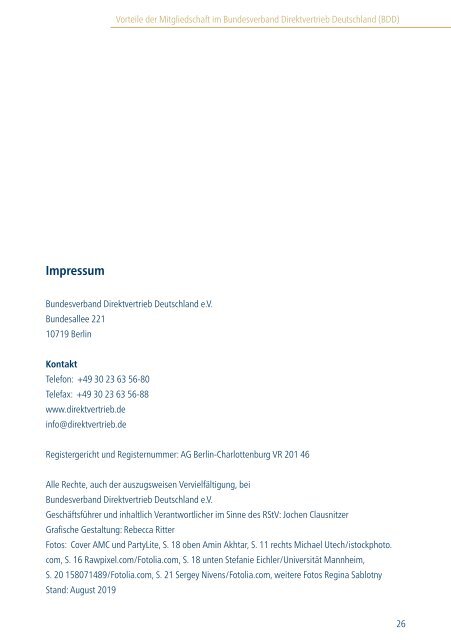 Vorteile der Mitgliedschaft im Bundesverband Direktvertrieb Deutschland e.V. 