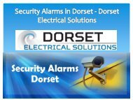 Security Alarms in Dorset - Dorset Electrical Solutions