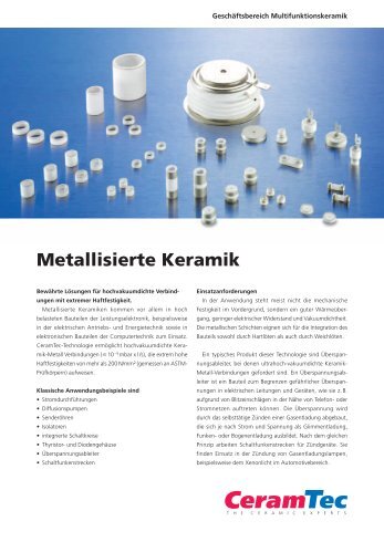 Metallisierte Keramik - CeramTec