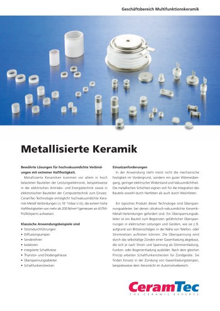 Metallisierte Keramik - CeramTec