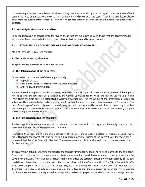 Optimization of the company's cash flow