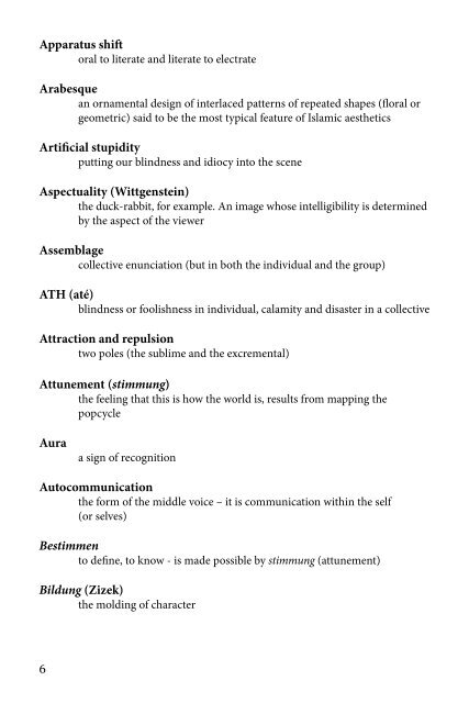 A Glossary for Gregory L. Ulmer's Electronic Monuments