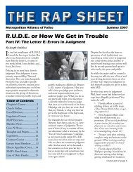 R.U.D.E. or How We Get in Trouble - Metropolitan Alliance of Police