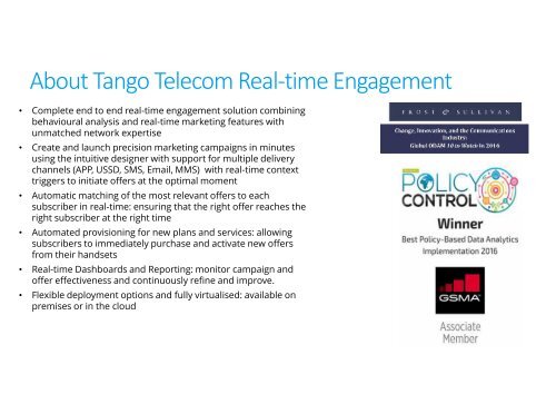 Tango Telecom Real time Engagement Playbook