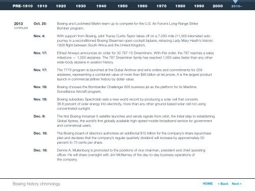 Boeing history chronology