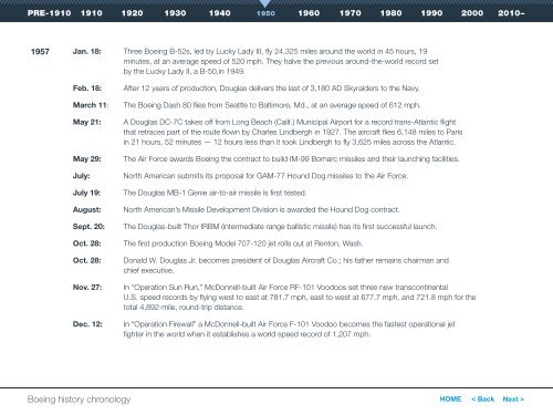 Boeing history chronology