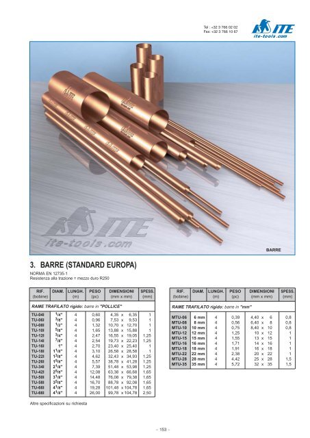 tubi di rame in barre e bobine per la refrigerazione - ITE-Tools.com