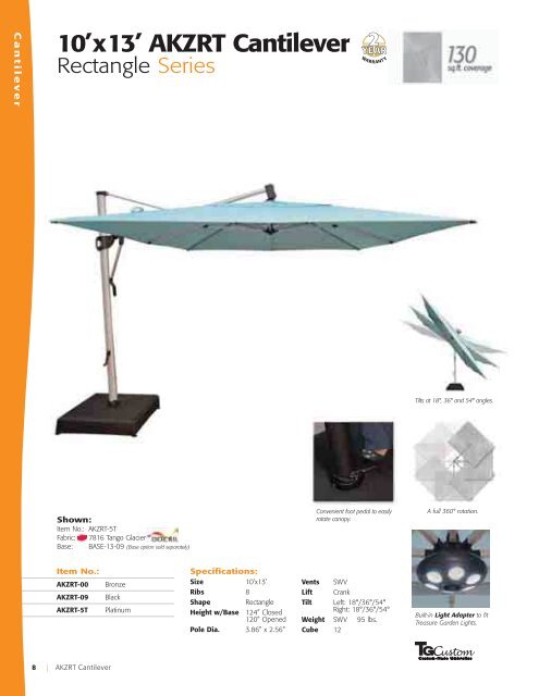 Treasure Garden Umbrella Catalog 2016