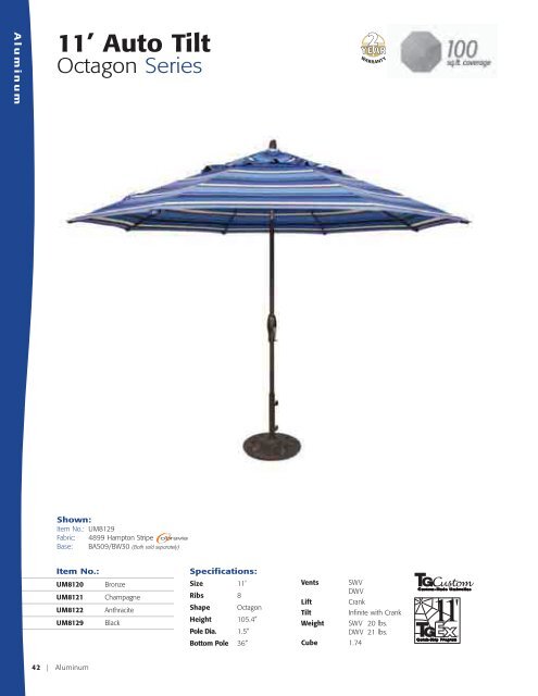 Treasure Garden Umbrella Catalog 2016
