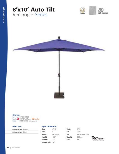 Treasure Garden Umbrella Catalog 2016