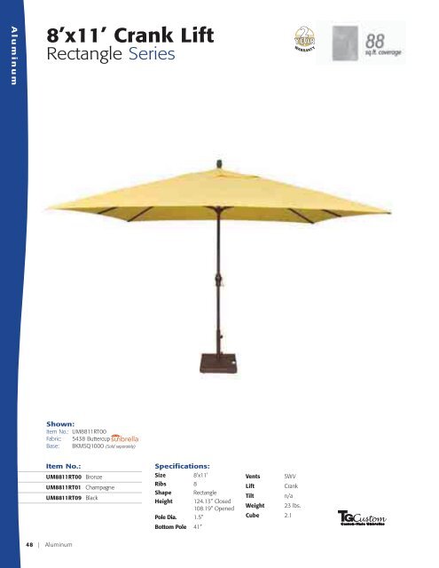 Treasure Garden Umbrella Catalog 2016