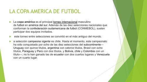 LA COPA AMERICA DE FUTBOL