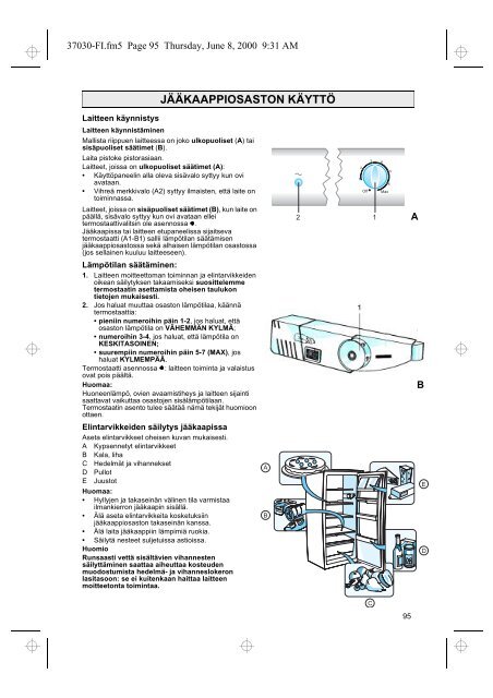 KitchenAid A 211/R/G/1 - Refrigerator - A 211/R/G/1 - Refrigerator FI (853916538010) Istruzioni per l'Uso