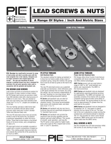 LEAD SCREWS & NUTS - PIC Design