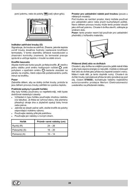 KitchenAid K 340 ES(W)/EU - Cooker - K 340 ES(W)/EU - Cooker CS (F028492) Istruzioni per l'Uso