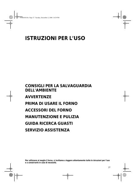 KitchenAid G2P 60C/01 SR/SS - Oven - G2P 60C/01 SR/SS - Oven IT (854188415010) Istruzioni per l'Uso