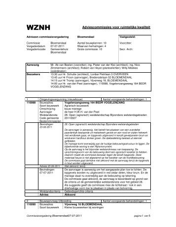 Adviescommissies voor ruimtelijke kwaliteit - Gemeente Bloemendaal