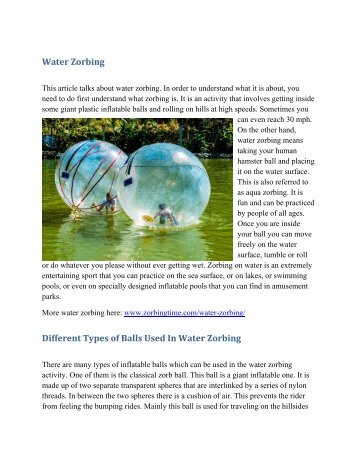 Water-Zorbing-Article