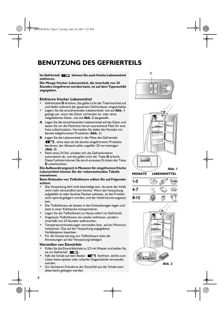 KitchenAid 831202 - Refrigerator - 831202 - Refrigerator DE (855162616010) Istruzioni per l'Uso