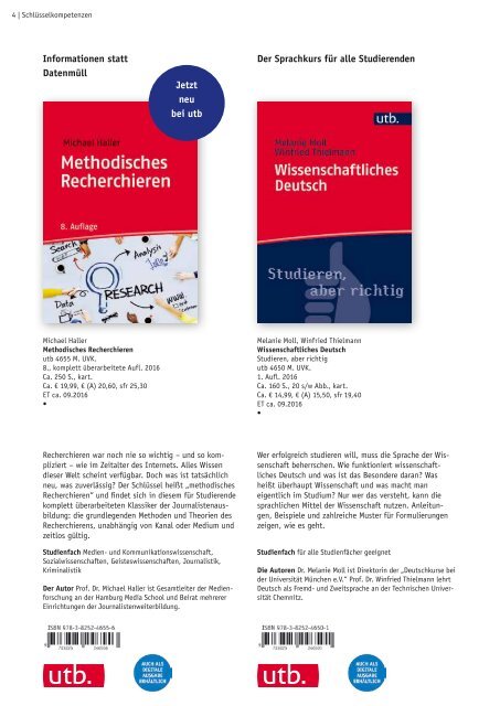 Herbst 2016 Fachbuch forum-independent Programmvorschau