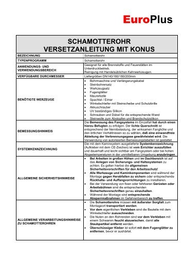 MONTAGEANLEITUNG KERALINE EW PLASTISCH KONUS