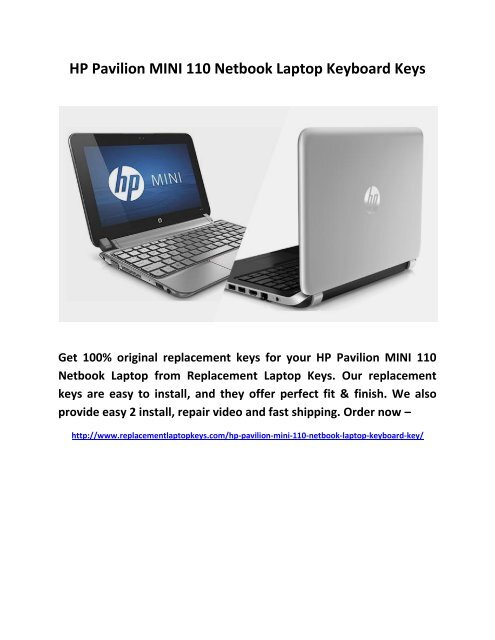 HP Pavilion MINI 110 Netbook Laptop Keyboard Keys