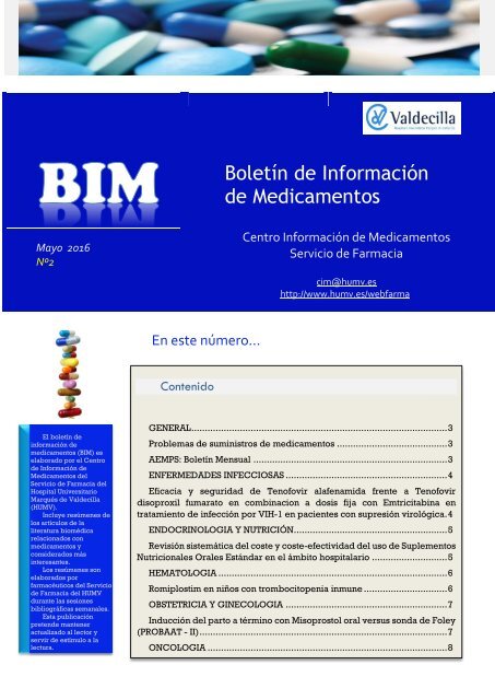 Boletín de Información de Medicamentos