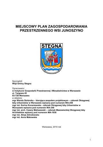 Miejscowy Plan Zagospodarowania Przestrzennego wsi Junoszyno