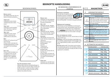 KitchenAid JQ 280 SL - Microwave - JQ 280 SL - Microwave NL (858728099890) Scheda programmi