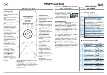 KitchenAid JQ 280 IX - Microwave - JQ 280 IX - Microwave LT (858728099790) Scheda programmi