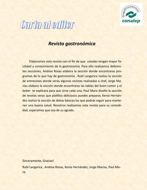 revista Gastronomica