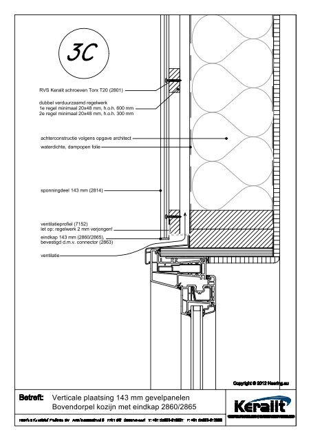 Verticale plaatsing 143 mm gevelpanelen Bovendorpel ... - Keralit