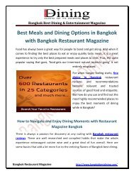 Bangkok Restaurant Magazine