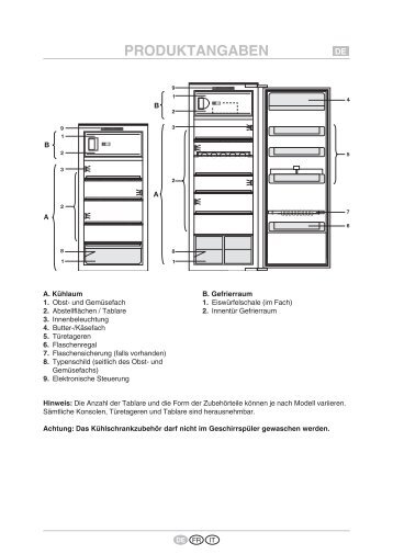 KitchenAid 5100800015 - Refrigerator - 5100800015 - Refrigerator DE (855164816020) Scheda programmi