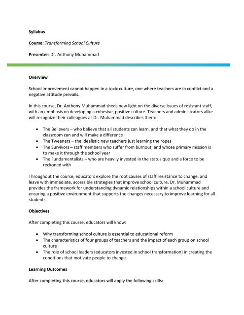 anthony muhammad transforming school culture anthony muhammad transforming school culture