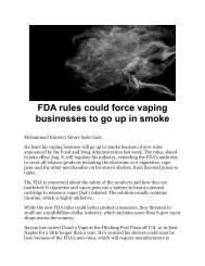 FDA rules could force vaping businesses to go up in smoke