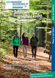 Seminarkalender Wanderakademie 2016-2017