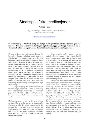 Stedsspesifikk meditasjoner