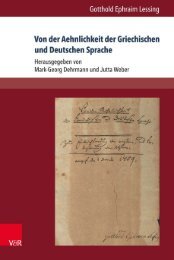 Vonder Aehnlichkeit der Griechischen und Deutschen Sprache