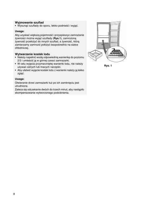 KitchenAid ZS 102 - Freezer - ZS 102 - Freezer PL (850767010100) Istruzioni per l'Uso