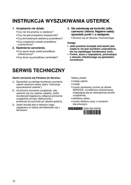 KitchenAid ZS 102 - Freezer - ZS 102 - Freezer PL (850767010100) Istruzioni per l'Uso