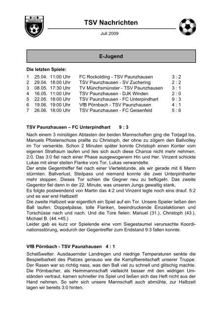 TSV Nachrichten