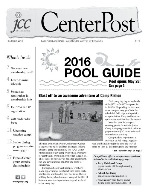 2016 Pool Guide and Summer CenterPost
