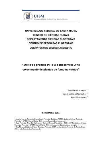PT 4 Biocontrol Relatório da LBE (Lavoura)