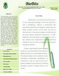 BioBits - Bioinformatics Centre, Kerala Agricultural University