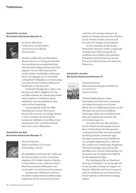Jahresbericht 2006 Historisches Museum Bern - Bernisches ...