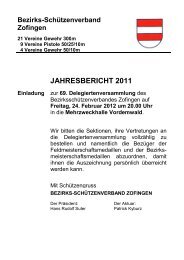 JAHRESBERICHT 2011 - BSV Zofingen