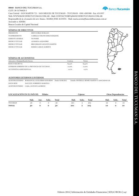 Información de Entidades Financieras